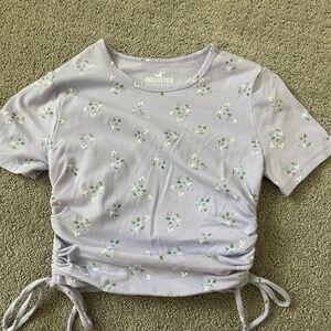 Purple floral hollister shirt